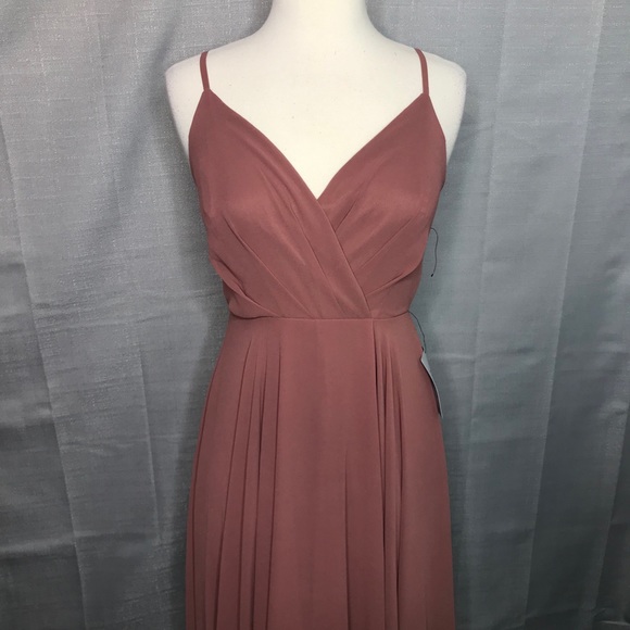 Lulus Dresses & Skirts - Lulu’s Rose Chiffon Maxi Prom Dress Small